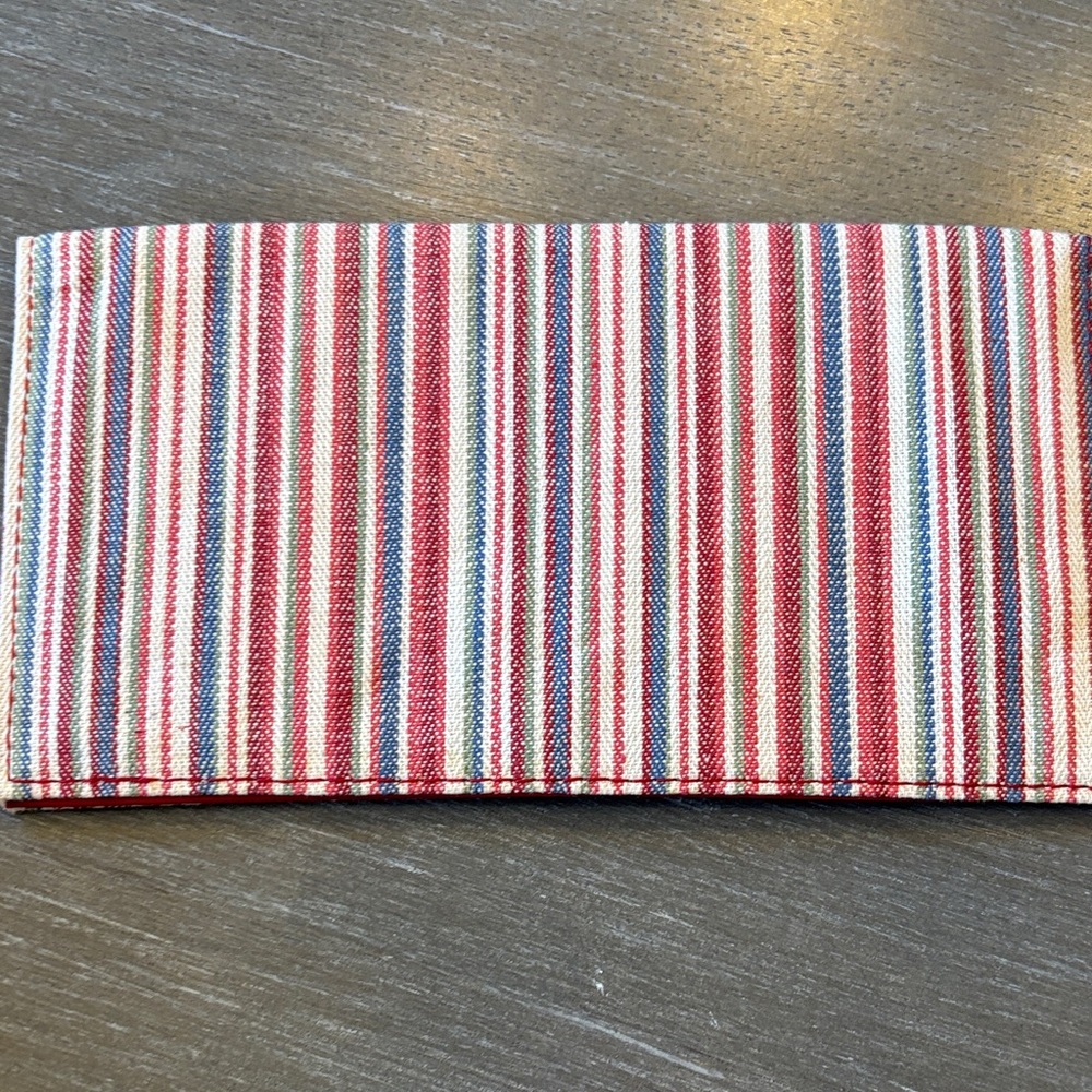 Longaberger Red and Blue Striped Checkbook cover - Picture 3 of 3